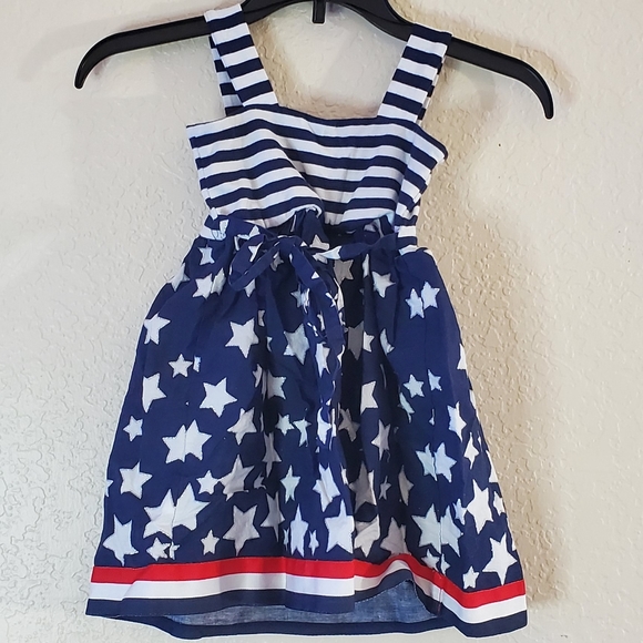 YoungLand Red white & Blue 4th of July Summer Dress Size 3T - Picture 3 of 4